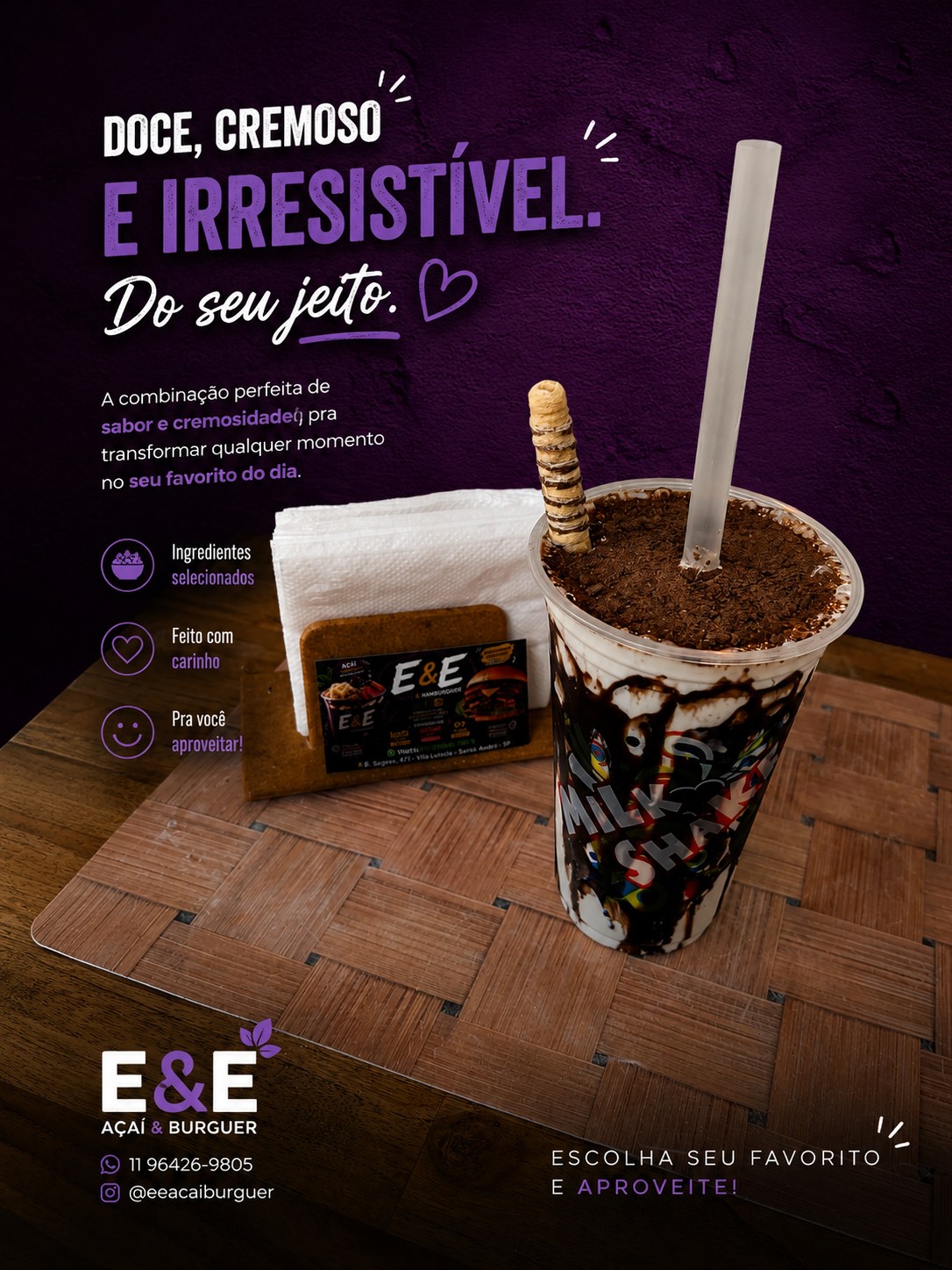 Milk-Shake da EeE: doce, cremoso e irresistível, do seu jeito